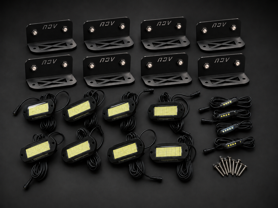 Shadow Eliminator FLEX MAX kit: 8 XL lights, 4 fender lights, magnetic mounts and hardware