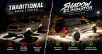 Traditional rock lights leave large shadows; Shadow Eliminator lights the full perimeter